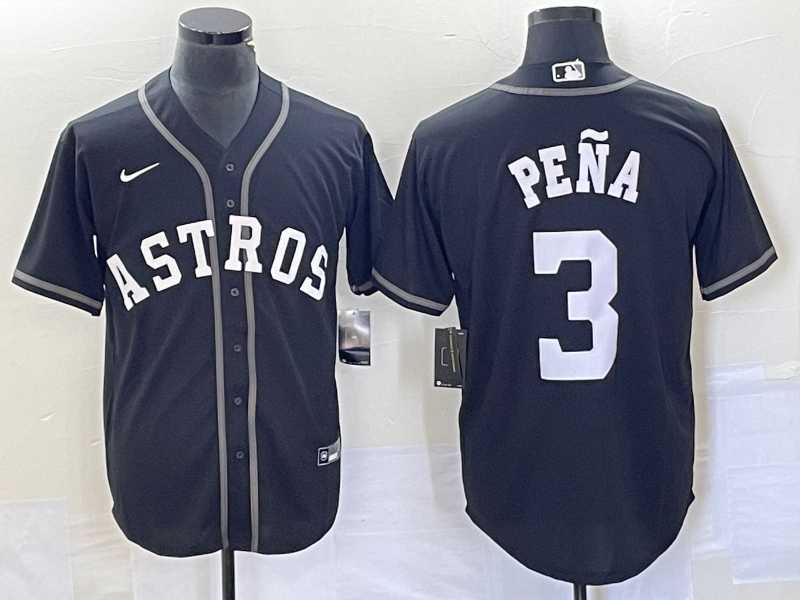 Mens Houston Astros #3 Jeremy Pena Black Cool Base Stitched Baseball Jersey->houston astros->MLB Jersey